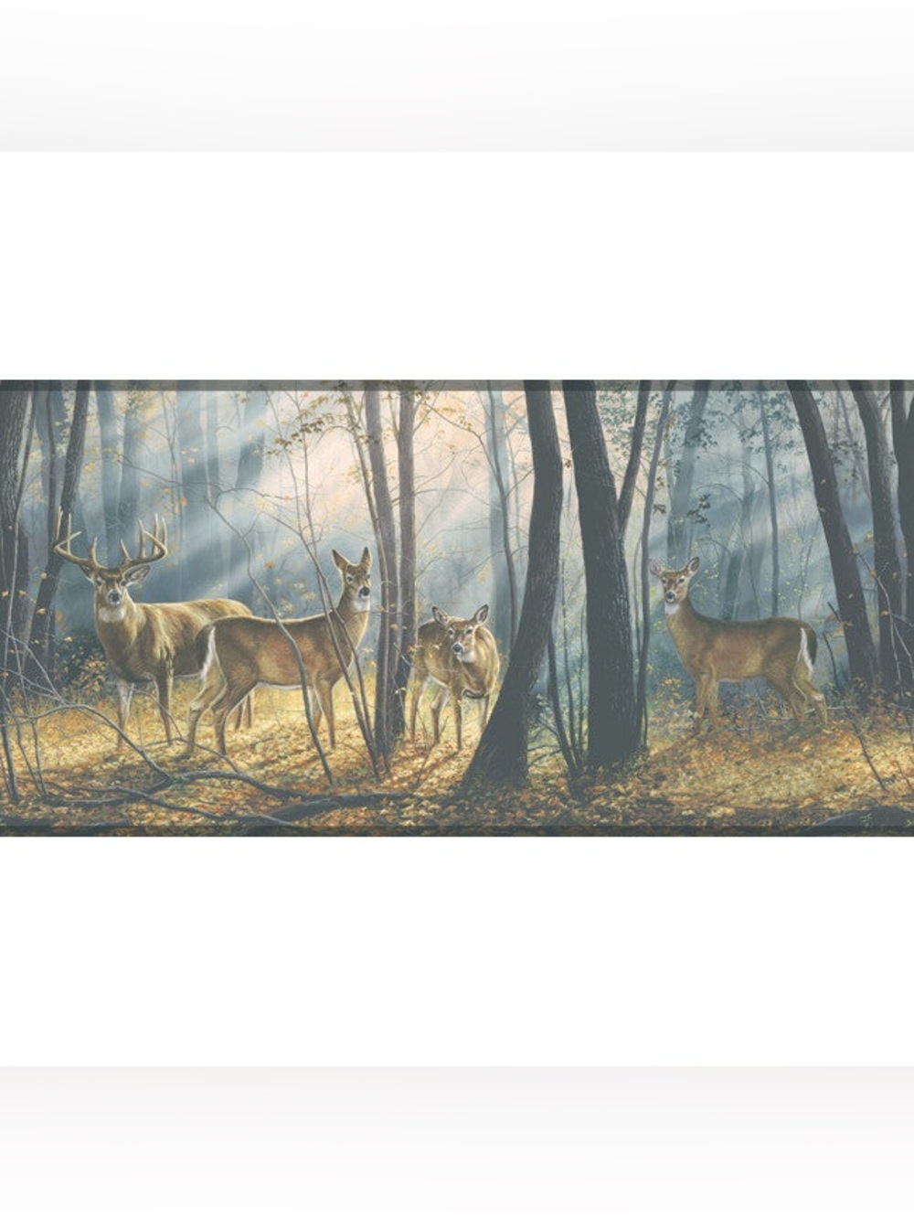 York Deer WD4100B Woodland Splendor 5 Yard 10" Border Wall Prepasted Deer Herd 1